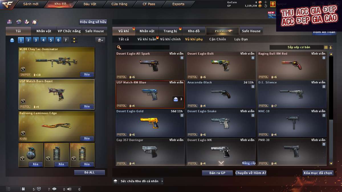 shop acc cf uy tin gia re